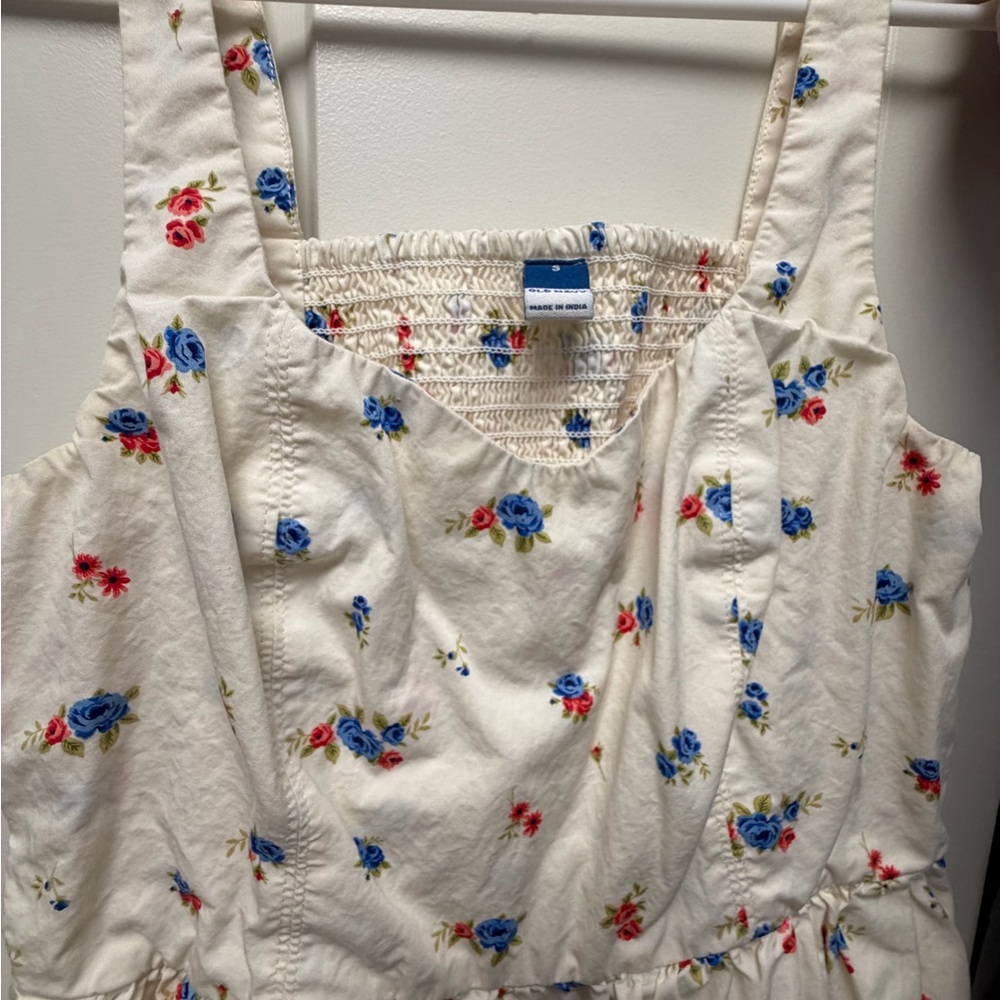 Old Navy Cream Floral Mini Dress